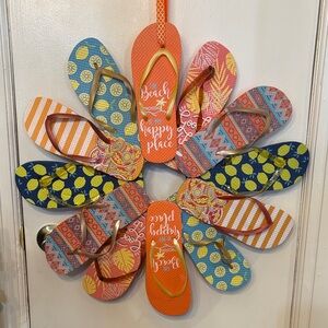 Colorful, made by hand, Flip Flop Wreath